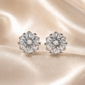 Aretes de lujo de plata 925 con certificado de piedra.