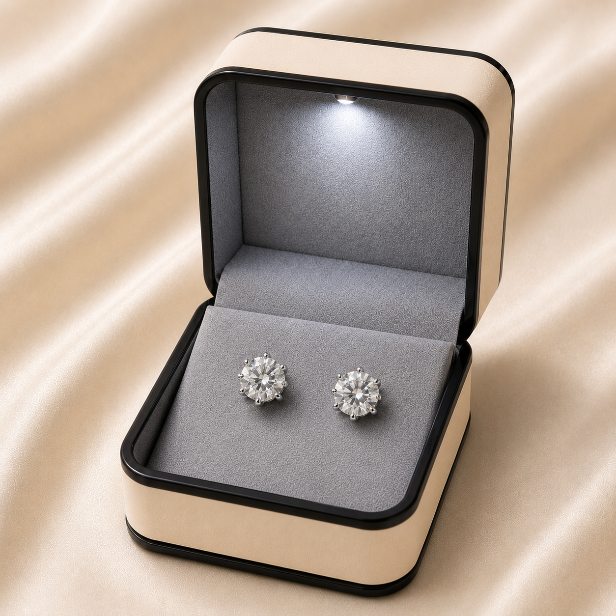 Aretes de lujo de plata 925 con certificado de piedra.