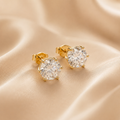 Aretes de lujo de plata 925 bañados en oro, con certificado de piedra