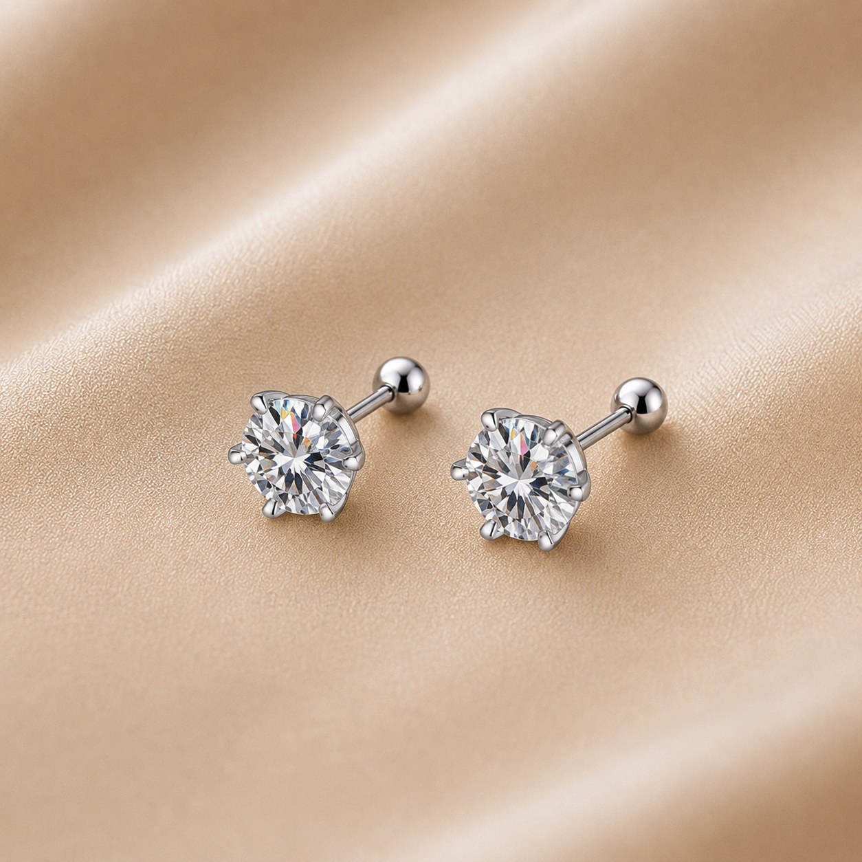 Aretes de plata 925 con piedra lujo certificada