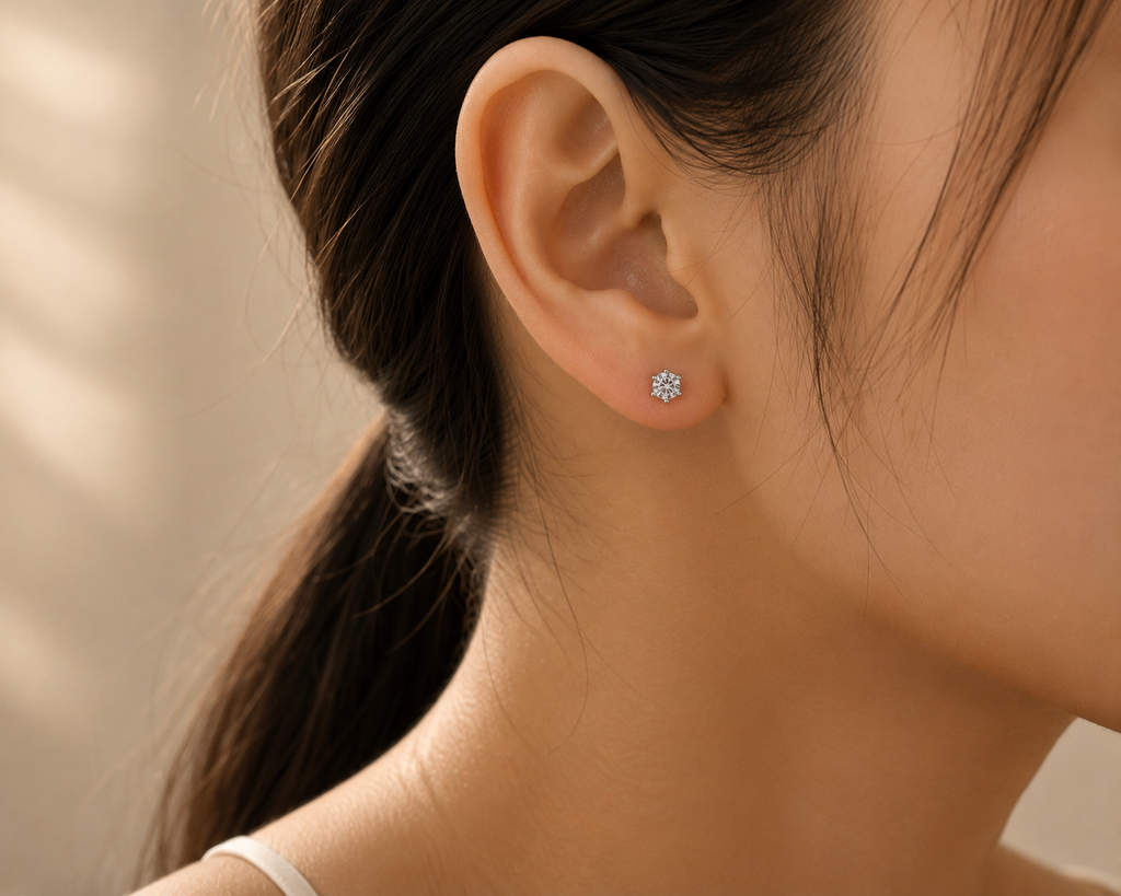 Aretes de plata 925 con piedra lujo certificada