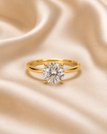 Anillo Aura — Moissanita 2 ct · Plata 925 con Oro Laminado 14K
